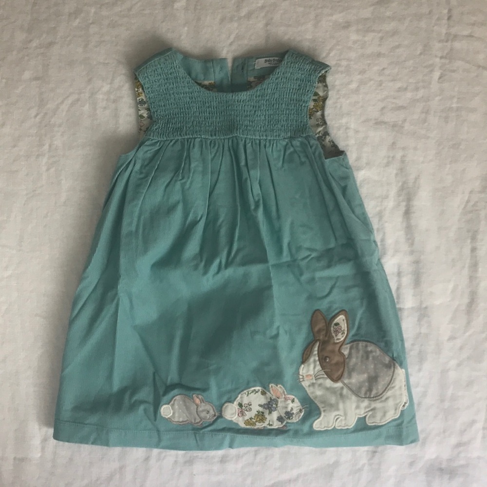 BABY BODEN animal appliqué corduroy pinafore